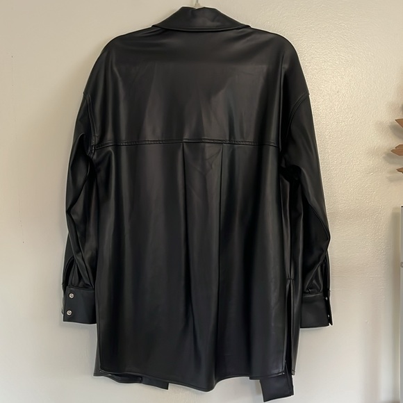 Zara Faux Leather Overshirt Jacket - Picture 11 of 12